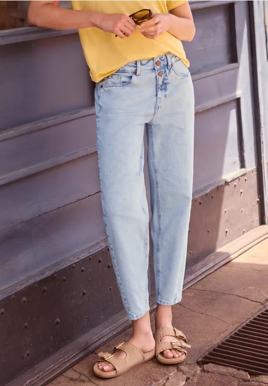 High Waist Barrel Leg Jeans im Loose Fit