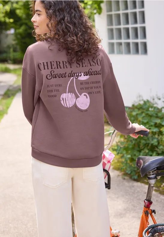 Langarm Sweatshirt mit Backprint