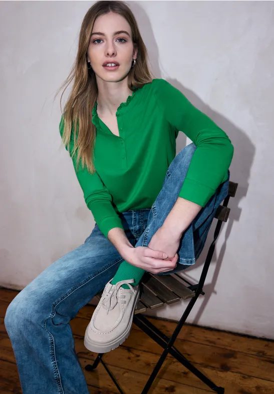 Langarmshirt mit Rüschen