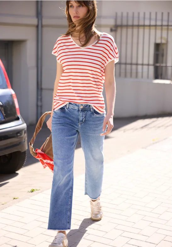 Dropped Shoulder Shirt mit  Streifen