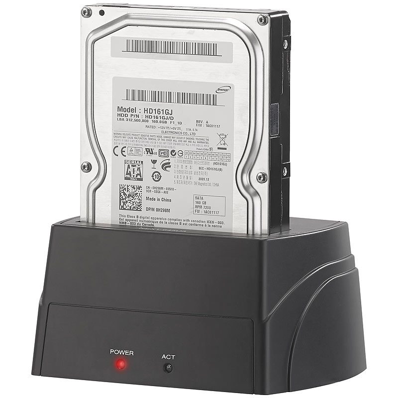 Xystec USB-3.0-Dockingstation für alle SATA-Festplatten mit 2,5" und 3,5"