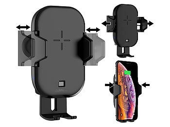 Qi-Smartphone-Ladehalter für Kfz-Lüftungsgitter, Automatik-Klemme, 15W