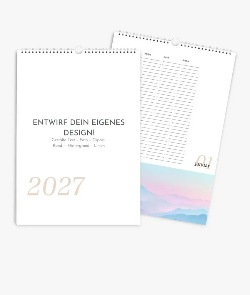 Familienplaner 2027 im Format A3 hoch