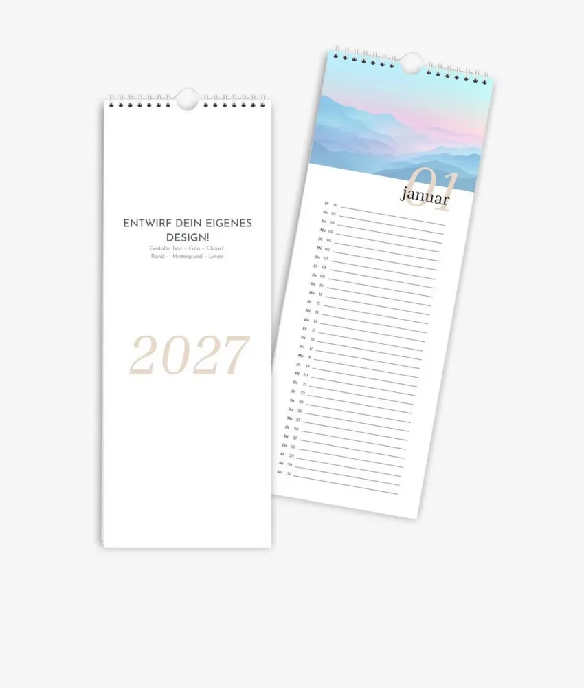 Küchenkalender 2027 im Format 15 x 40 cm