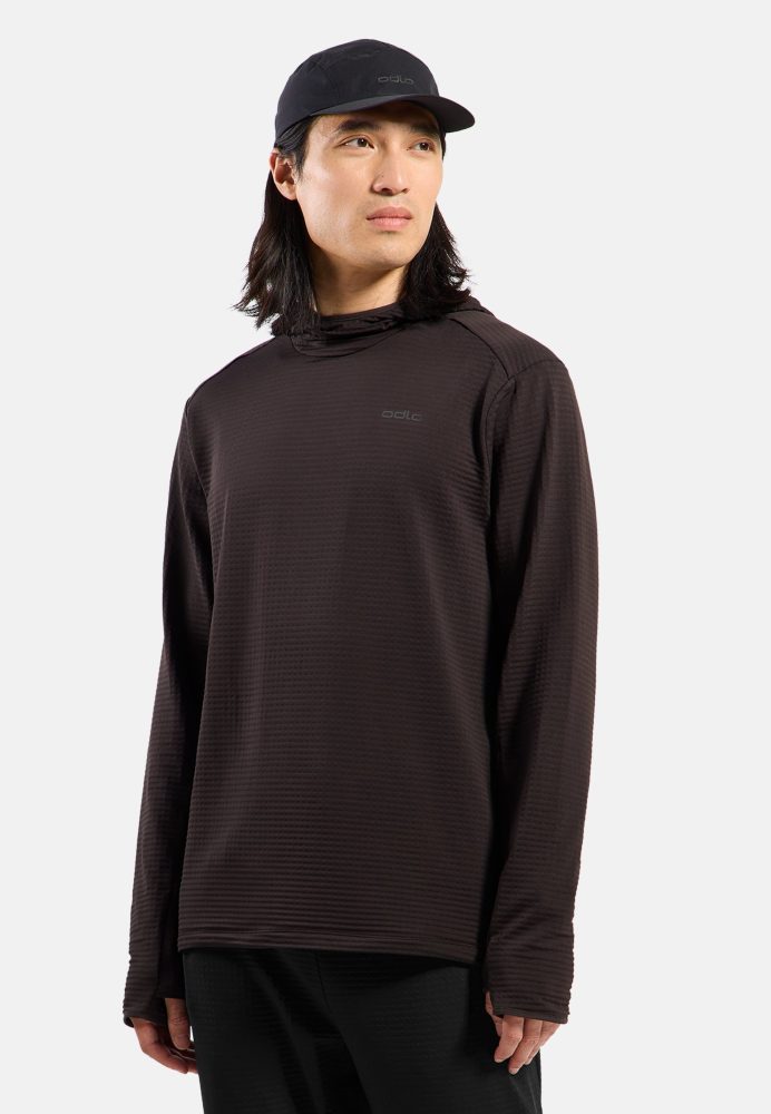 Odlo Essential Thermal Lauf-Hoodie für Herren - Trail Running, Running - braun, M
