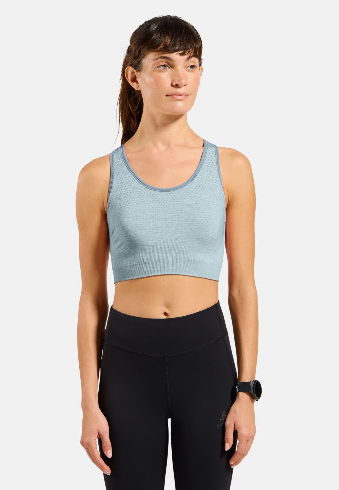 Odlo Seamless Medium - Padded Sport BH für Damen - Training, Radsport - blau, L