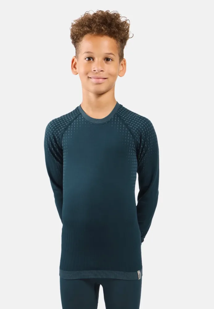 Odlo Performance Warm Base Layer Set für Kinder - Wandern, Skilanglauf - marineblau, 152/164
