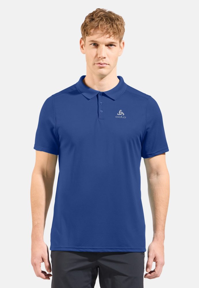 Odlo F-Dry Poloshirt für Herren - Wandern, Casual Comfort - blau, L