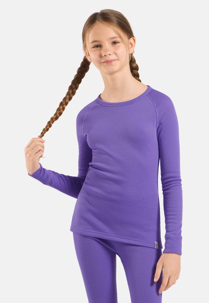 Odlo Active Warm Base Layer Shirt für Kinder - Wandern, Ski & Snow - lila, 104