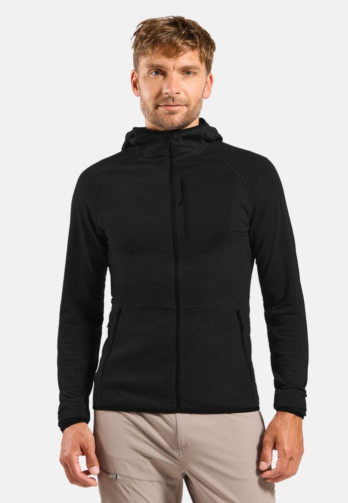 Odlo Ascent Hoodie Full-Zip für Herren - Wandern, Ski & Snow - schwarz, S