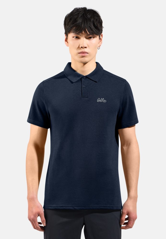 Odlo Essential Solid Poloshirt für Herren - Wandern, Casual Comfort - blau, XXL