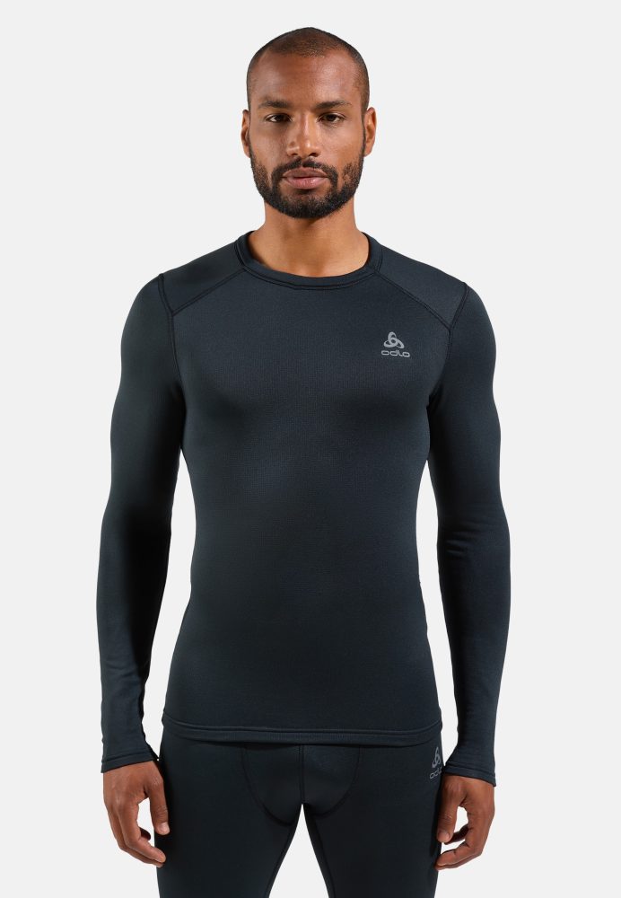 Odlo Fundamentals Active Warm Base Layer Shirt für Herren - Ski & Snow - schwarz, XXL