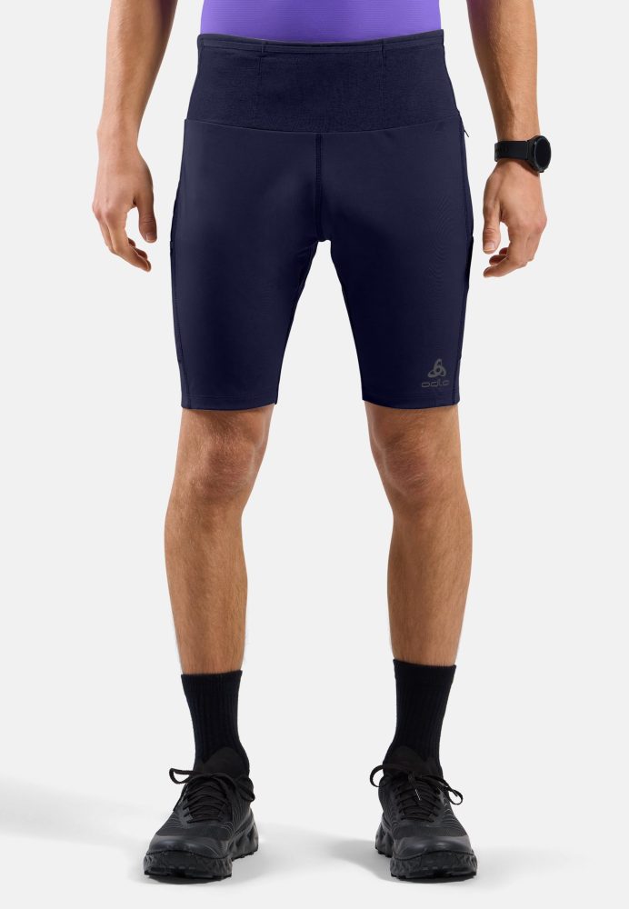 Odlo X-Alp Trail Cargo Kurze Lauftights für Herren - Trail Running, Wandern - blau, L