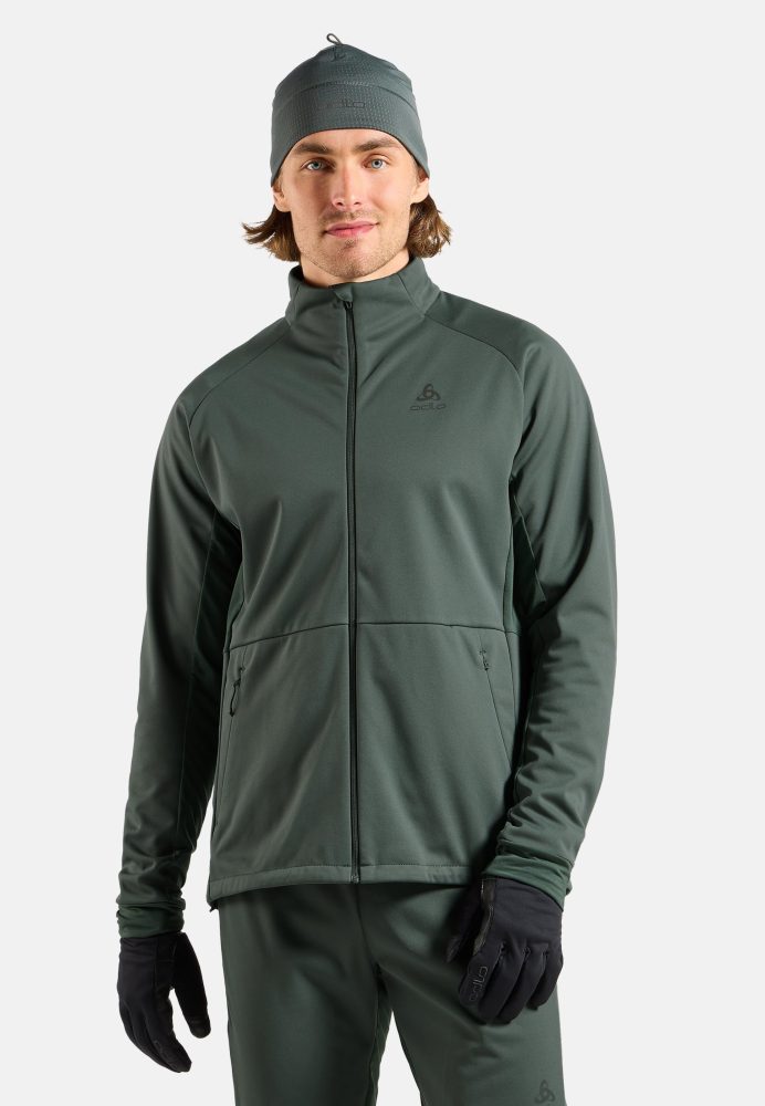 Odlo Essential Warm Langlaufjacke für Herren - Skilanglauf - grün, XL