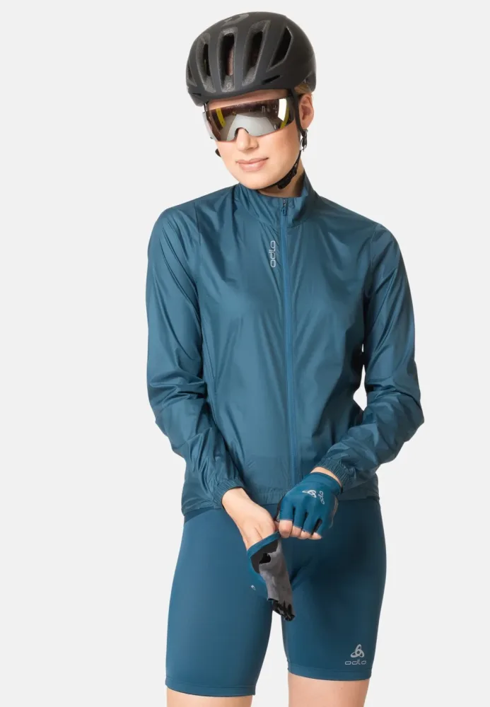 Odlo Essential Windproof Radjacke für Damen - Radsport - blau, XS