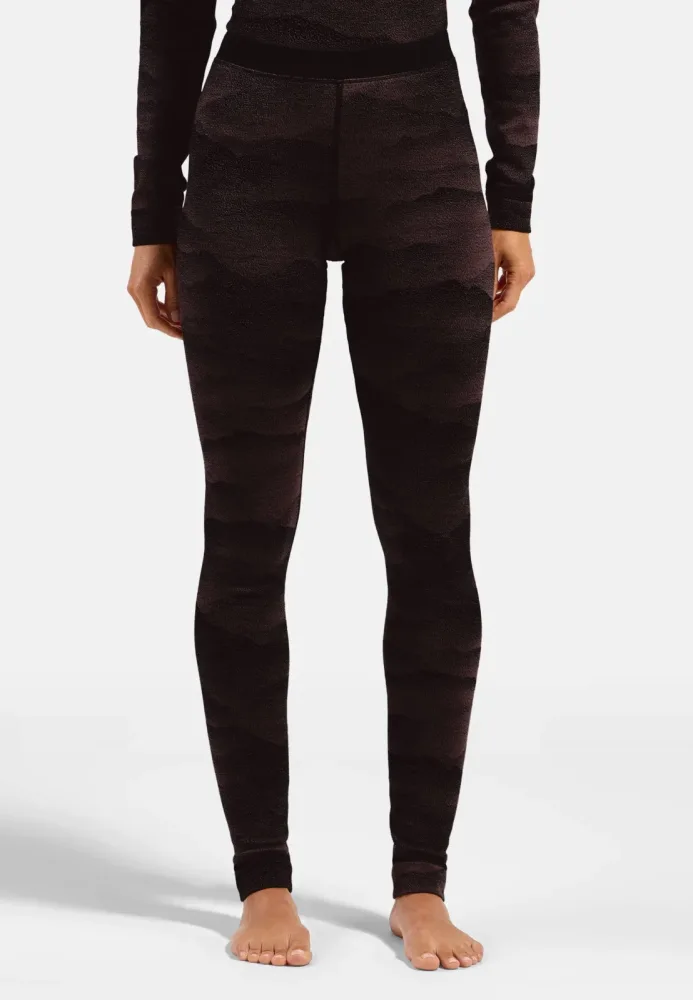 Odlo Merino Ridgelines Base Layer Tights für Damen - Wandern, Ski & Snow - maron, S