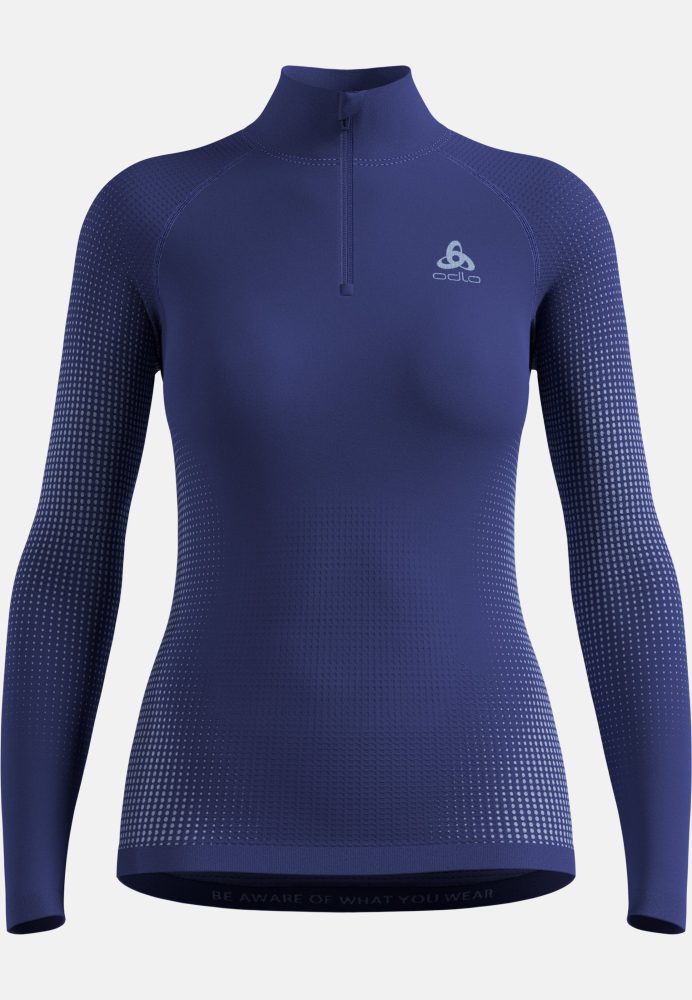 Odlo Performance Warm Base Layer Half-Zip für Damen - Skilanglauf, Ski & Snow - lila, S