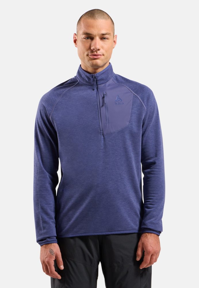 Odlo Ascent Mid Layer Half-Zip für Herren - Wandern, Ski & Snow - lila, XL