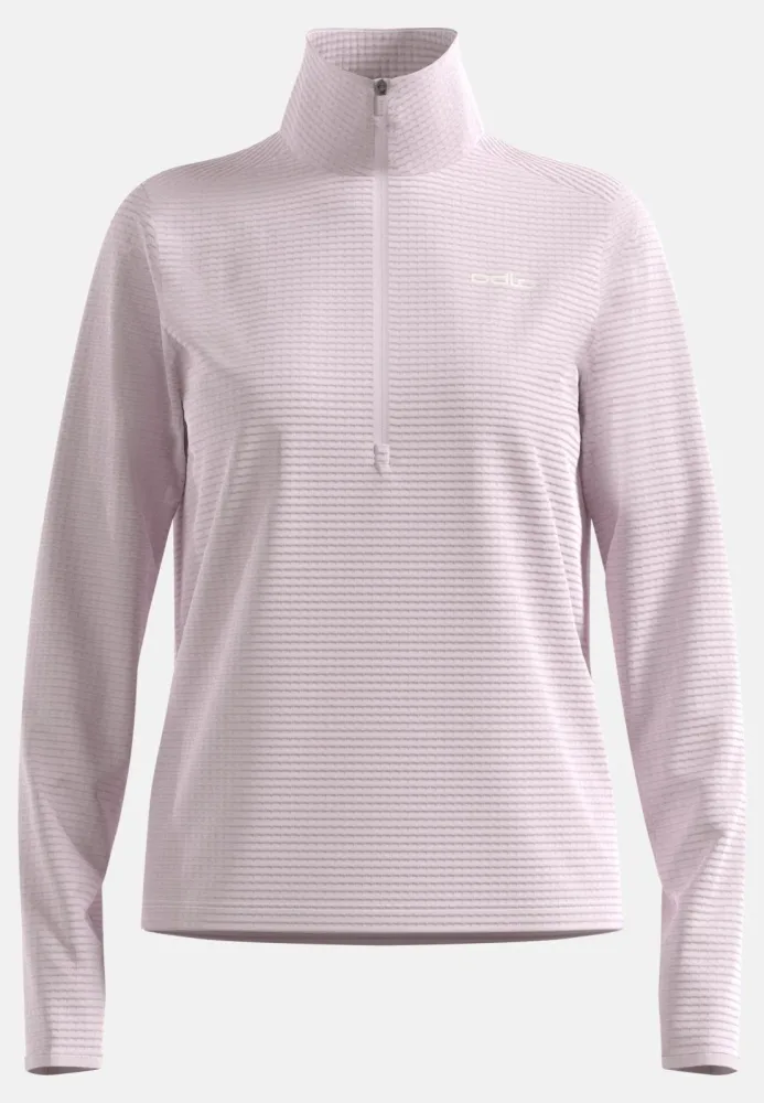 Odlo Essential Thermal Lauf-Mid Layer Half-Zip für Damen - Trail Running, Ski & Snow - pink, L