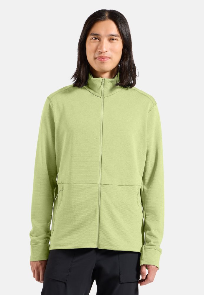 Odlo Grid Fleece Mid Layer Full-Zip für Herren - Wandern - grün, L