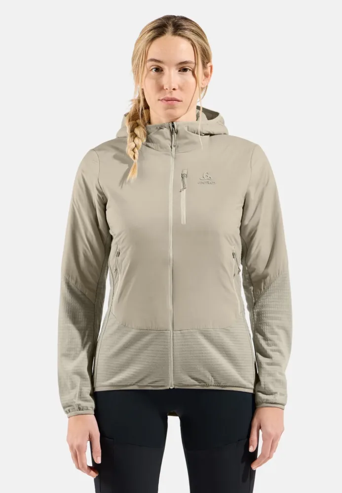 Odlo Ascent Hybrid Isolationsjacke für Damen - Wandern, Casual Comfort - beige, XS