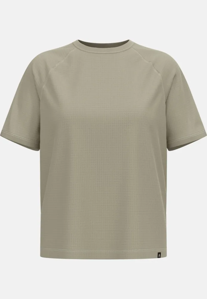 Odlo Wool Waffle T-Shirt für Damen - Wandern, Casual Comfort - beige, L
