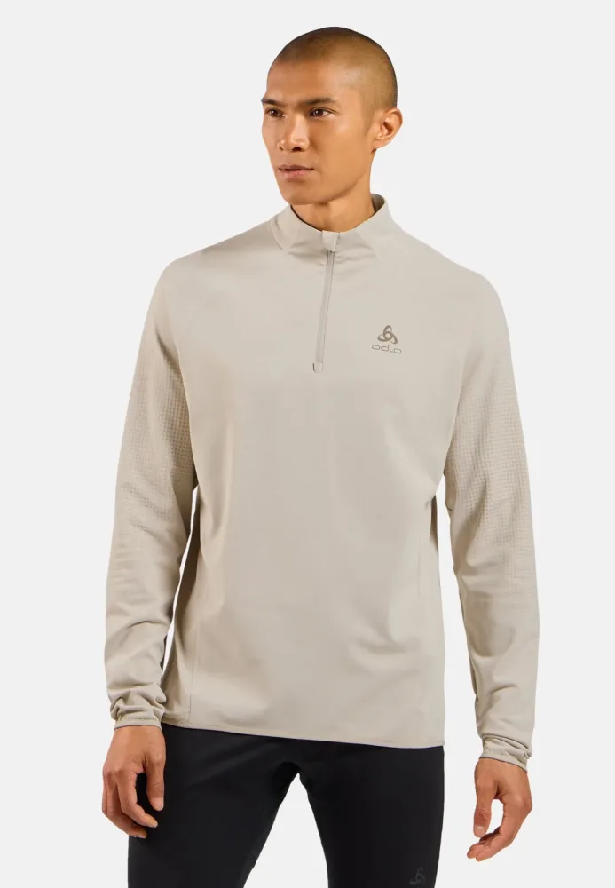 Odlo Zeroweight Warm Lauf-Mid Layer Half-Zip für Herren - Running - beige, S