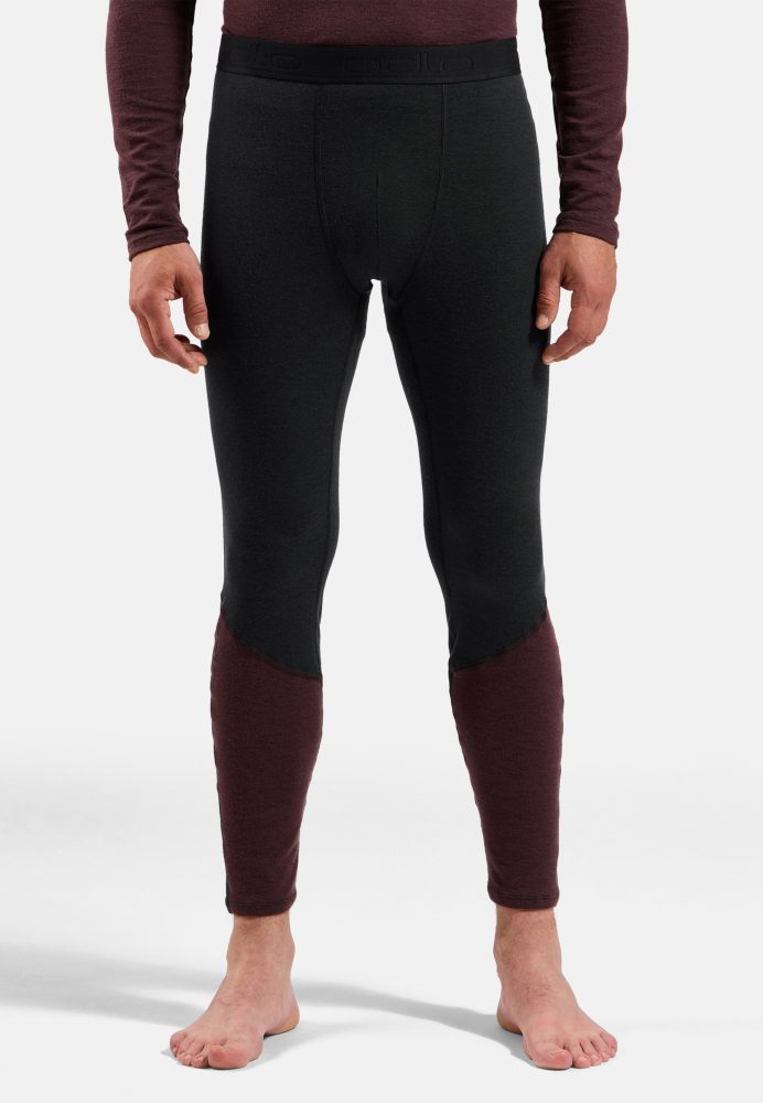 Odlo Revelstoke Performance Wool 150 Base Layer Tights für Herren - Ski & Snow - maron, XL