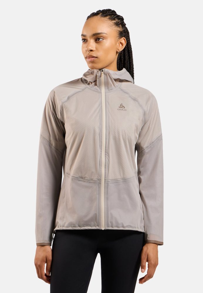 Odlo Dual Dry Waterproof Insulated Laufjacke für Damen - Skilanglauf, Running - beige, L