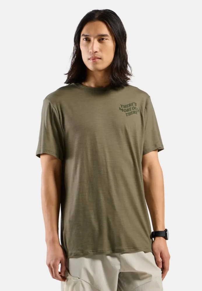 Odlo There's More Merino 160 T-Shirt für Herren - Wandern, Casual Comfort - grün, XXL