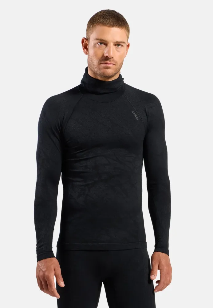 Odlo Performance Warm Blackcomb Base Layer mit Gesichtsmaske für Herren - Trail Running, Skilanglauf - schwarz, S