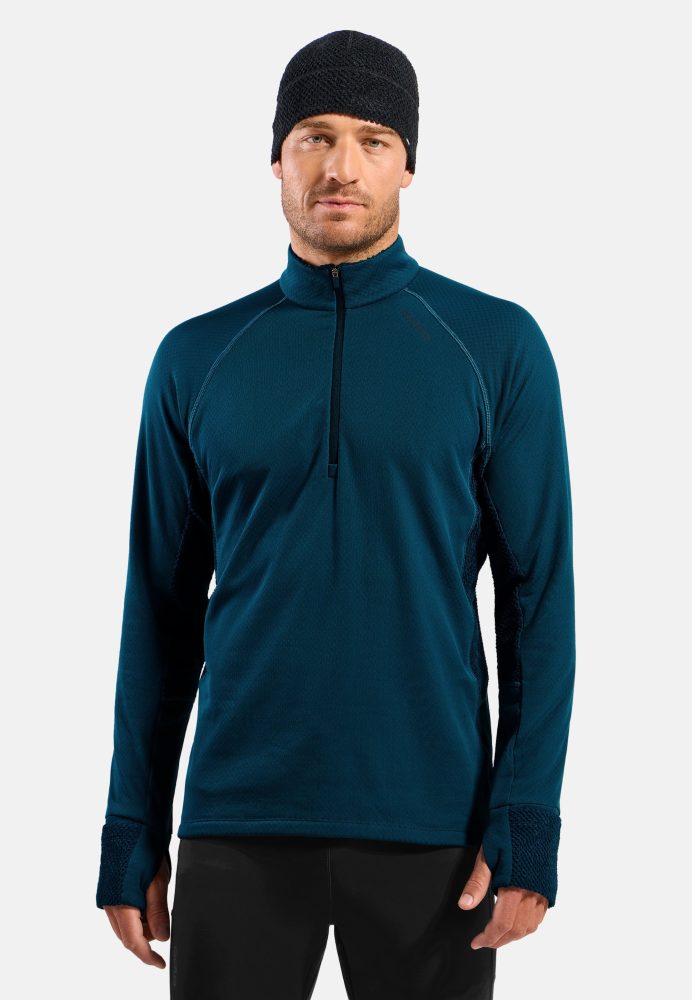 Odlo X-Alp Lauf-Mid Layer Half-Zip für Herren - Trail Running, Wandern - marineblau, L