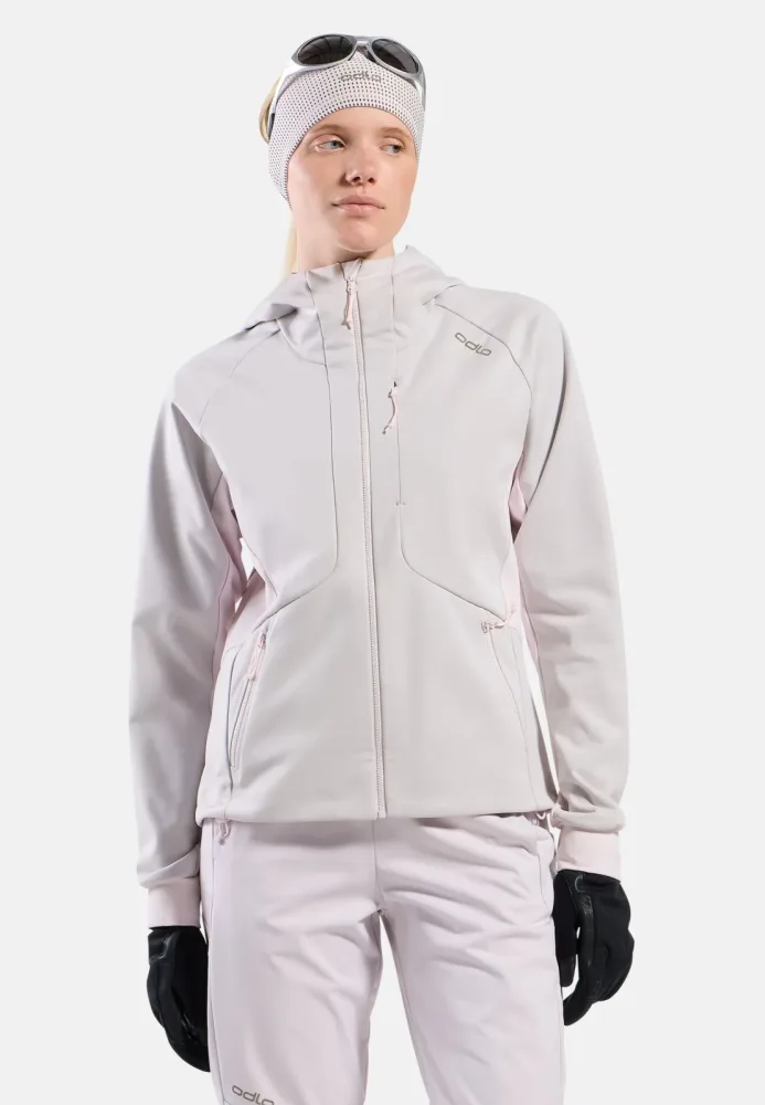 Odlo Zeroweight Windproof X Warm Langlaufjacke für Damen - Skilanglauf - pink, XL