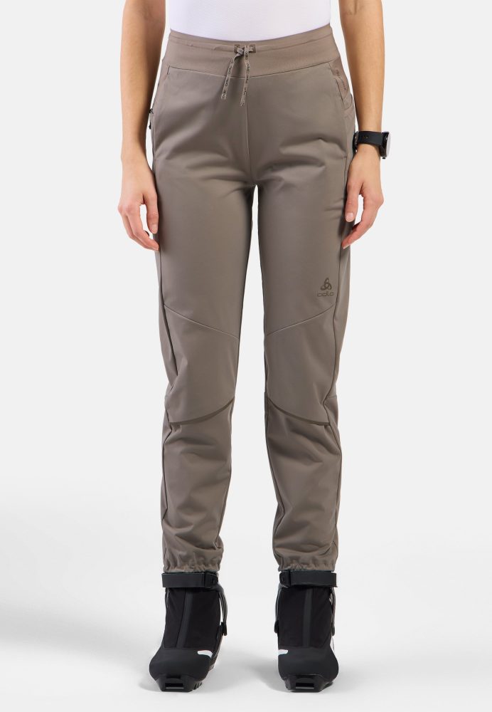 Odlo Zeroweight Pro Windproof Warm Langlaufhose für Damen - Skilanglauf - beige, L