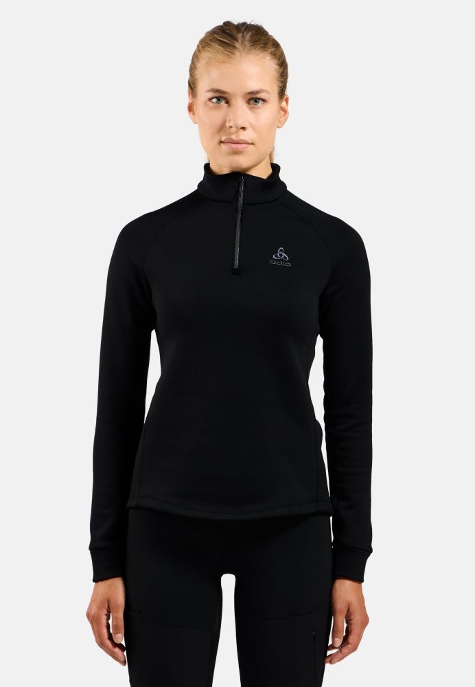 Odlo Berra Mid Layer Half-Zip für Damen - Wandern, Ski & Snow - schwarz, S
