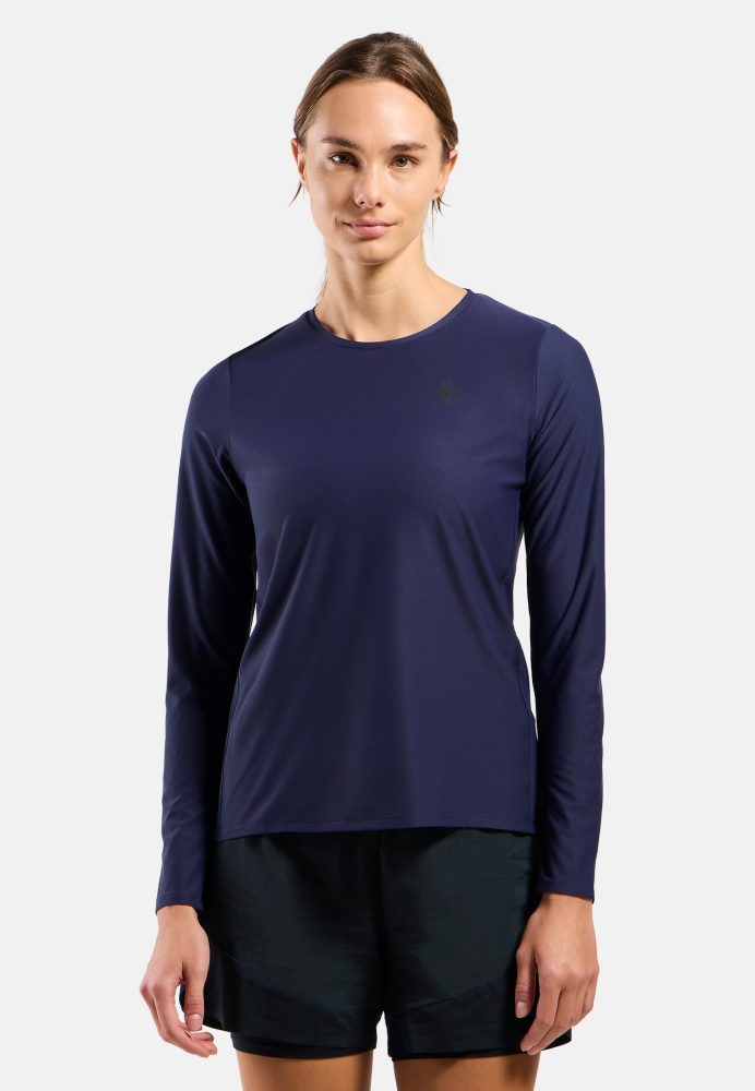 Odlo Zeroweight Chill-Tec Langarm-Laufshirt für Damen - Training, Running - marineblau, L
