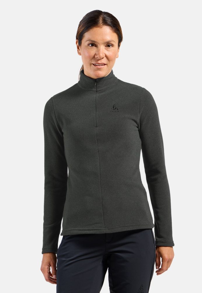 Odlo Roy Mid Layer Half-Zip für Damen - Wandern, Ski & Snow - grau, XXL