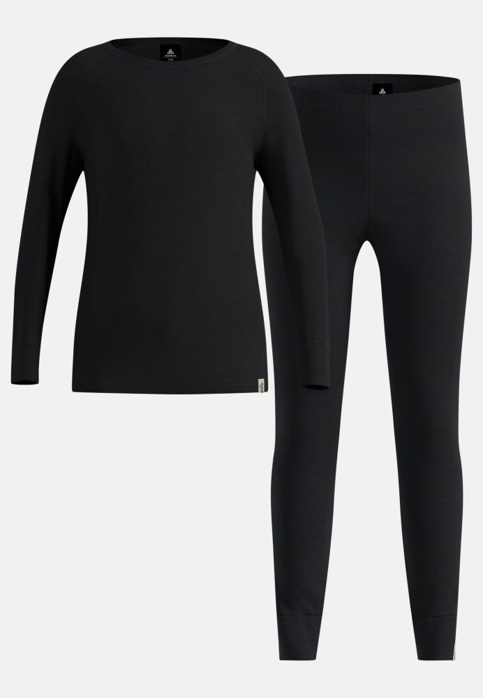 Odlo Merino 200 Base Layer Set für Kinder - Wandern, Ski & Snow - schwarz, 104