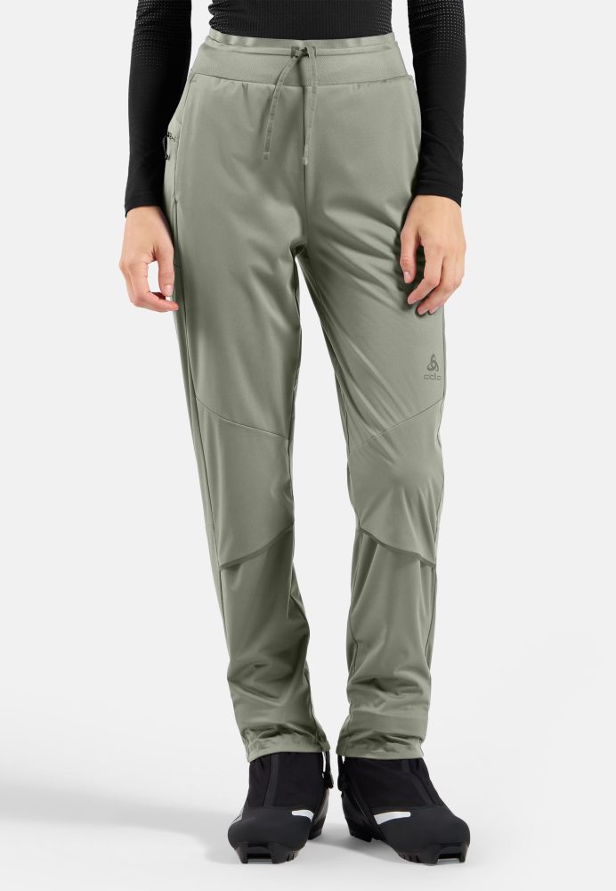 Odlo Zeroweight Pro Windproof Warm Langlaufhose für Damen - Skilanglauf - grün, S