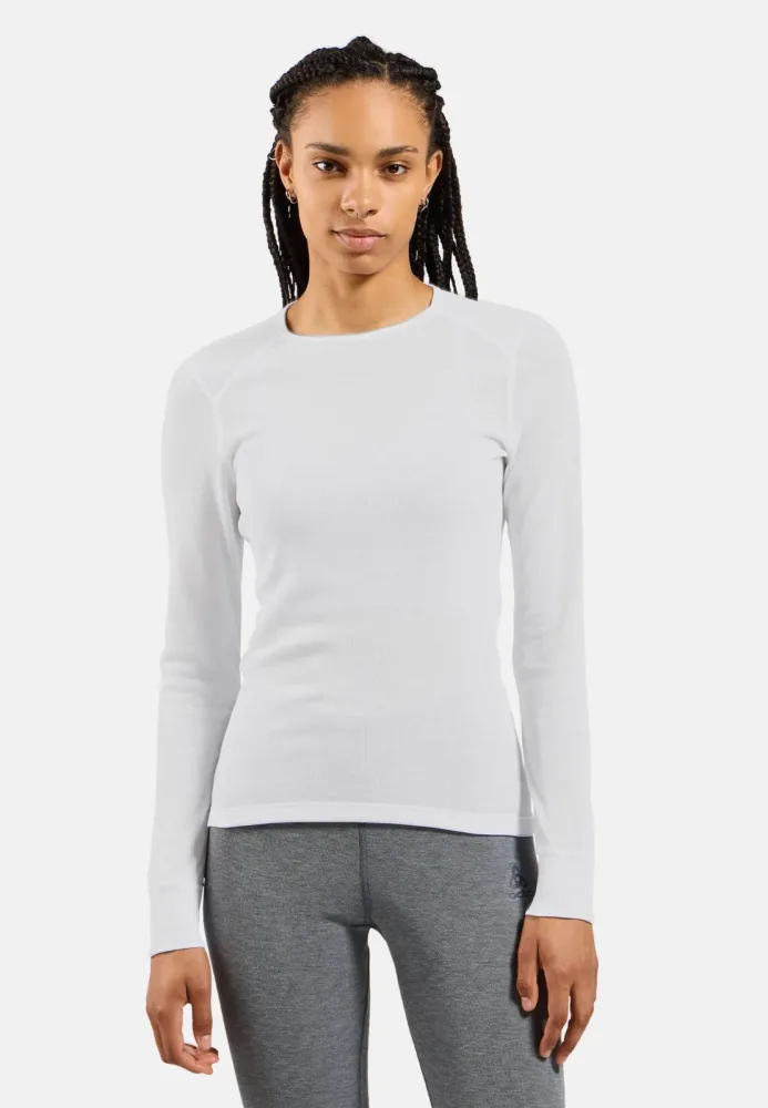 Odlo Active Warm Base Layer Shirt für Damen - Wandern, Ski & Snow - weiss, XXL