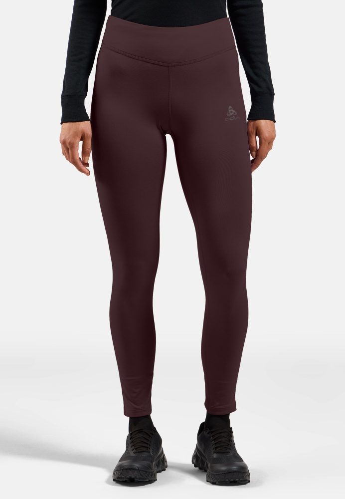 Odlo Essential Warm Lauftights für Damen - Running - maron, XL