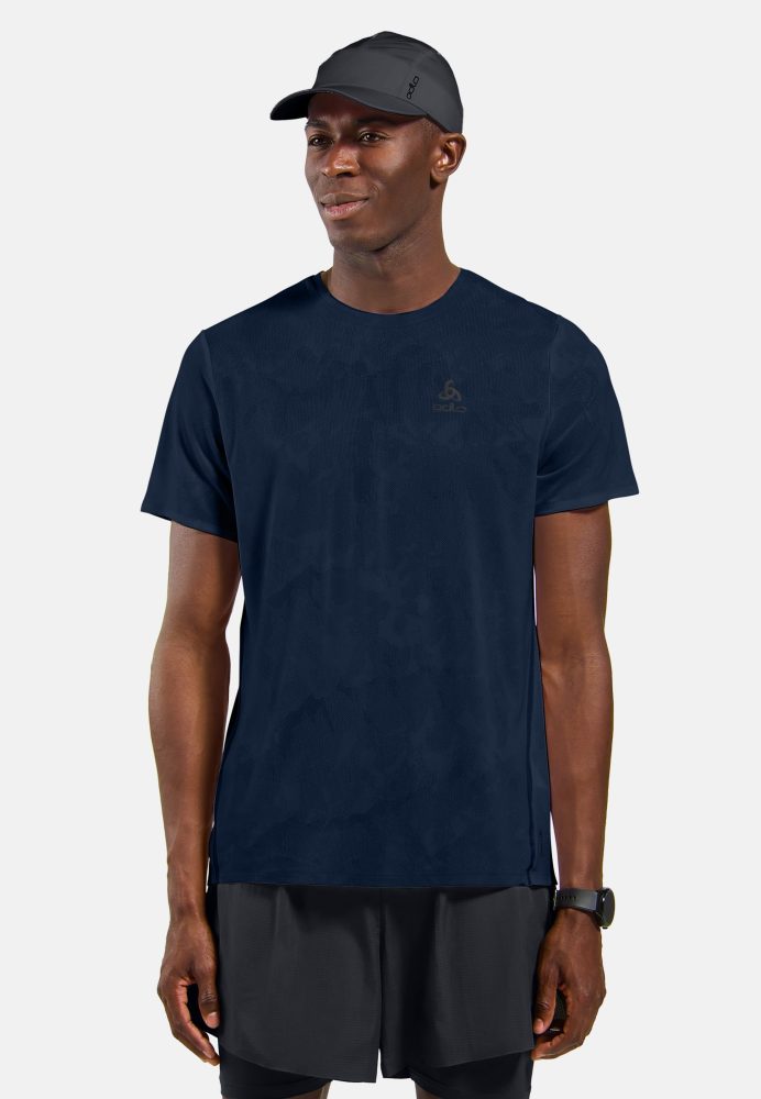 Odlo Zeroweight Engineered Chill-Tec Lauf-T-Shirt für Herren - Training, Running - marineblau, XL