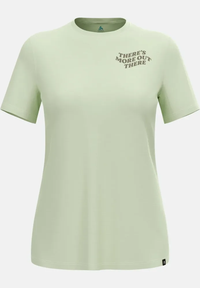 Odlo There's More Merino 160 T-Shirt für Damen - Wandern, Casual Comfort - grün, S