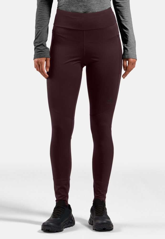 Odlo Zeroweight Warm Lauftights für Damen - Running - maron, L