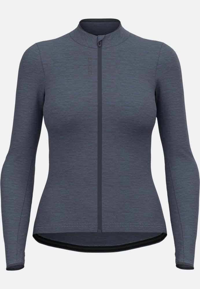 Odlo 150 Langarm-Radshirt Full-Zip für Damen - Radsport - grau, M