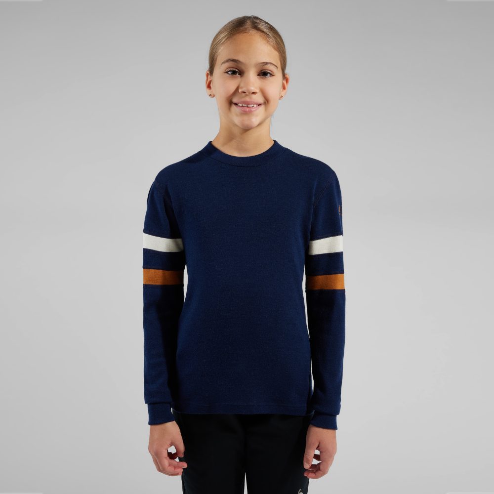 Odlo Espeland Merino 215 Mid Layer für Kinder - Abenteuer & Komfort, Wandern - blau, 104