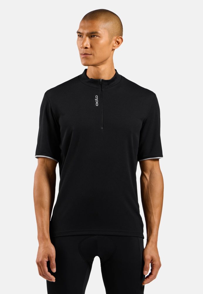 Odlo Essential Rad-Shirt Half-Zip für Herren - Radsport - schwarz, S