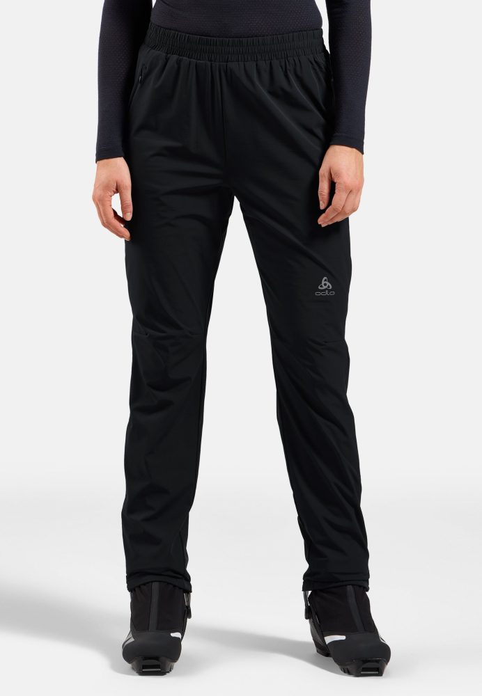 Odlo Windbreaker Langlaufhose für Damen - Skilanglauf - schwarz, S