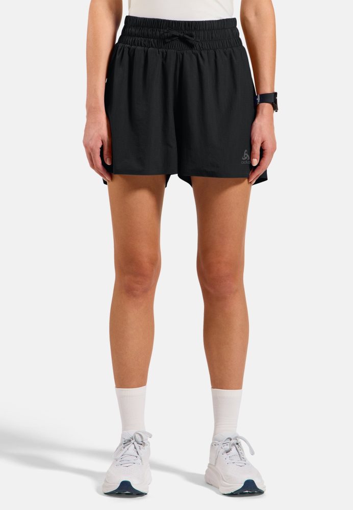 Odlo Zeroweight 3 Inch Print 2-In-1 Laufshorts für Damen - Training, Running - schwarz, XL