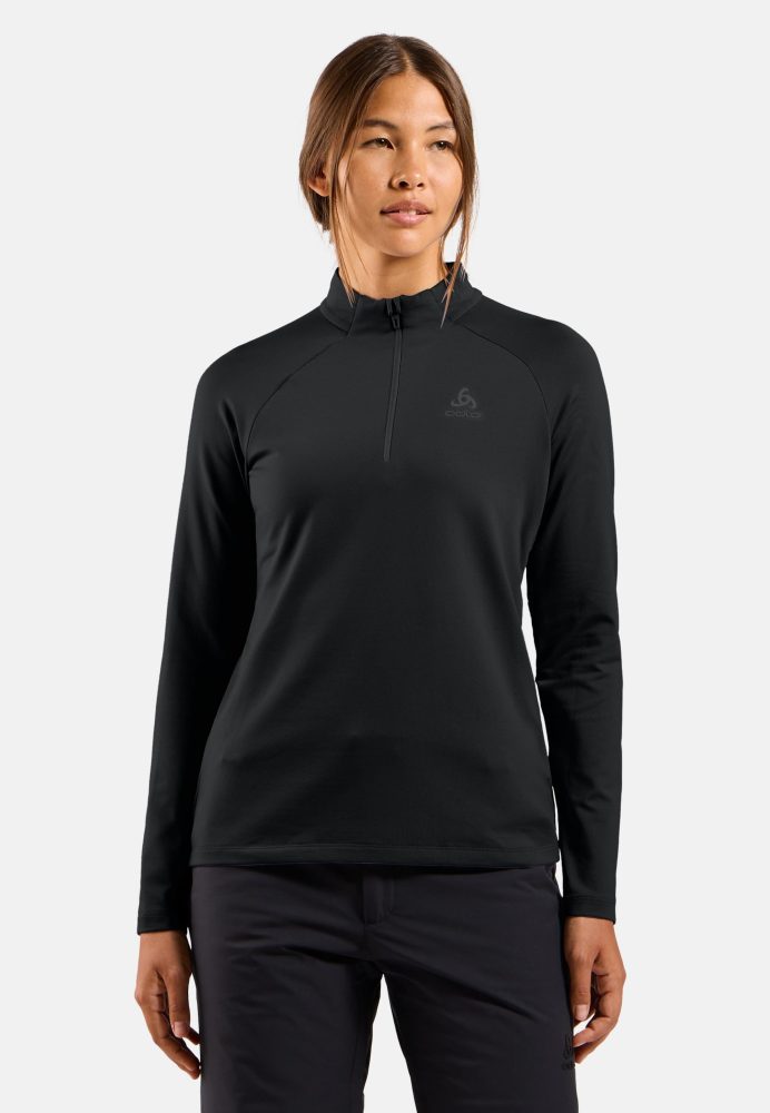 Odlo Essential Light Mid Layer Half-Zip für Damen - Wandern, Ski & Snow - schwarz, XL